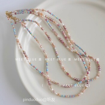 Fantasy pink purple natural baroque pearl necklace for women irregular niche versatile design 2025 new style