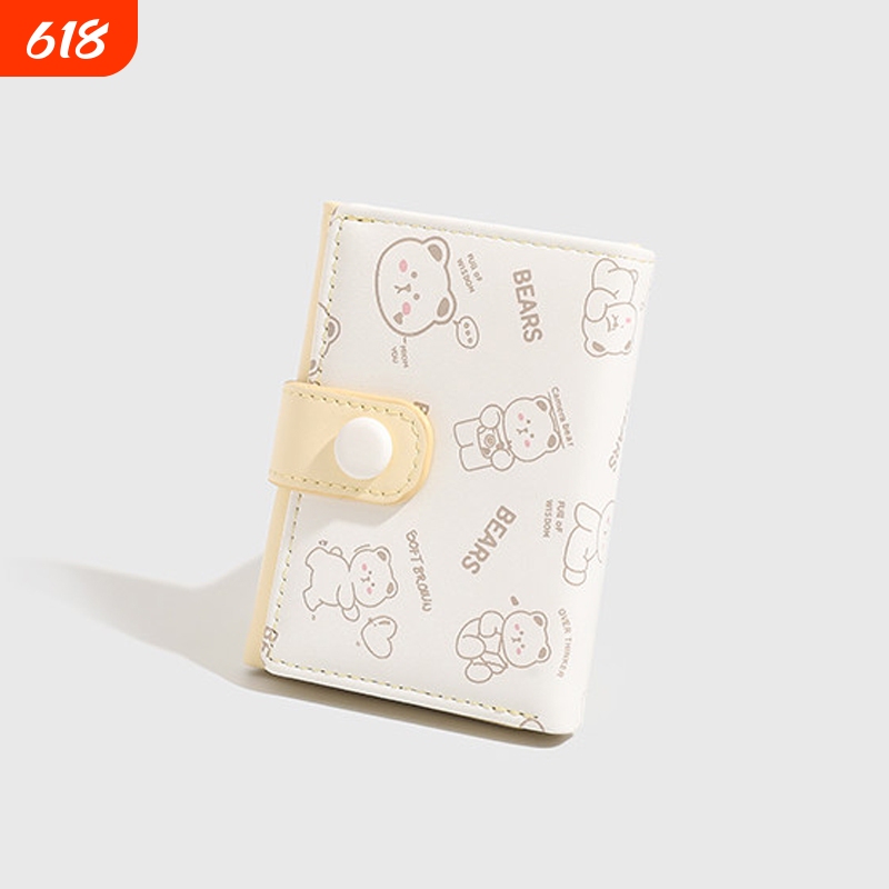 Korean Style Wallet for Women, Short and Compact, Cute and Ultra-Thin, 70% off Stack Money Clips, Cartoon Print, Light Luxury Student Coin Purse