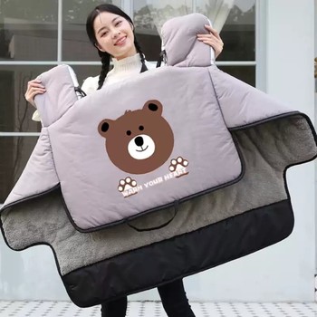 Electric motorcycle windshield and thickened cold-proof and waterproof tram battery bicycle spring autumn winter cover