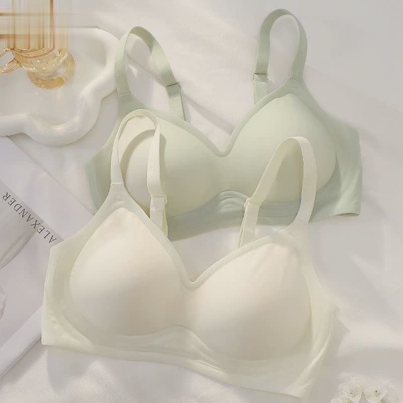 小胸聚拢文胸罩俏甜提拉7.0固定杯小凉风夏季新果冻胶舒适内衣 女