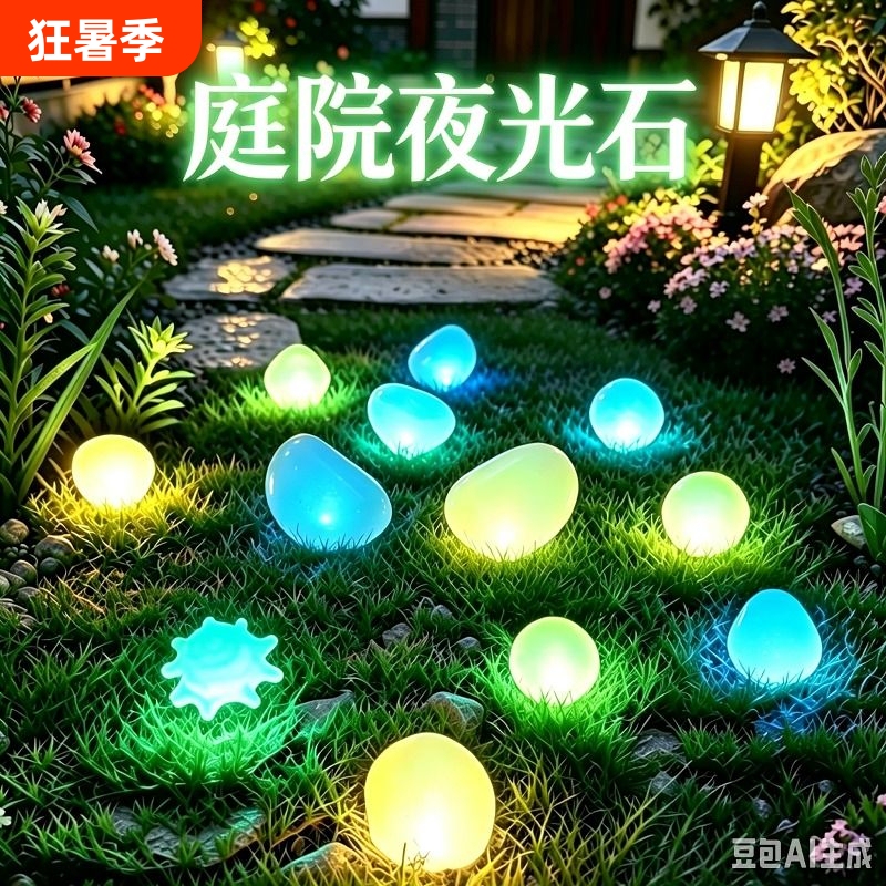 Luminous Stone Fish Tank Self-Luminous Pebbles Fluorescent Landscaping Stones Decorative Landscape Shell Stones Garden Crab Large Size