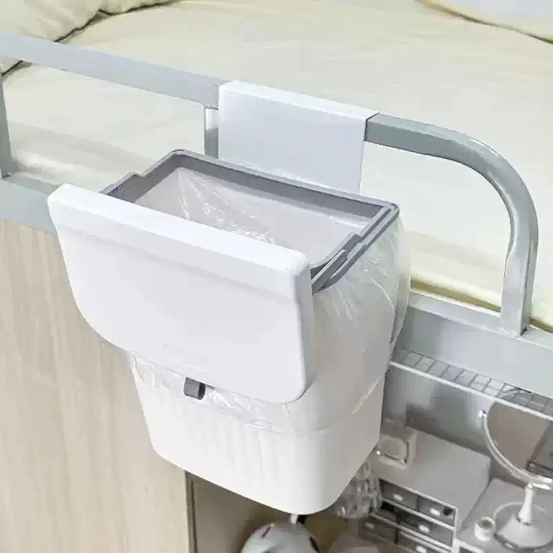 Mini Trash Can for Bed, Suitable for College Dorms, with a Hanging Design and Lid, Small Trash Bin for Upper Bunk Bedside Hanging Basket Mini Trash Can for Bed, Suitable for College Dorms, with a Hanging Design and Lid, Small Trash Bin for Upper Bunk Bedside Hanging Basket