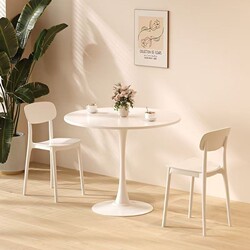 Round Table Casual Negotiation Table Milk Tea Shop Dining Table Balcony Small Round Table and Chair Small Apartment Cream Reception Creative Restaurant