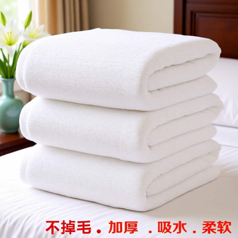 Five-Star Hotel Bath Towel, Pure Cotton, White Towel, Household Absorbent, Non-Shedding, Thick, Quick-Drying Cotton Yarn for Men and Women, Suitable for Beauty Salons Five-Star Hotel Bath Towel, Pure Cotton, White Towel, Household Absorbent, Non-Shedding, Thick, Quick-Drying Cotton Yarn for Men and Women, Suitable for Beauty Salons