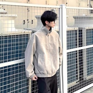 美式潮牌立领哈灵顿PU皮夹克男士款秋季痞帅休闲机车皮衣外套防风