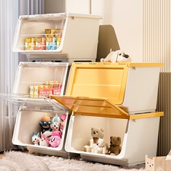 Plastic Toy Storage Box Storage Box kids Storage Box Front Opening Flip Storage Box Storage Cabinet Snacks Living Room
