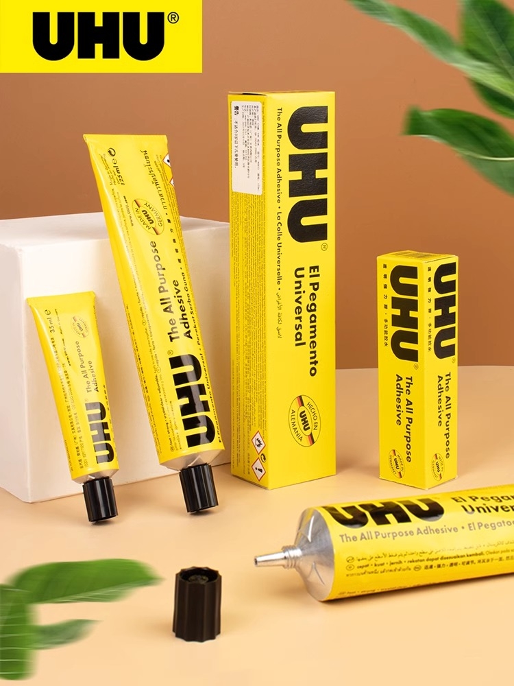 <!--德国进口UHU强力胶水手工粘得牢u胶木工木板木头模型胶皮革软胶软性粘布专用补鞋胶粘鞋万能粘合剂木质多功能-->