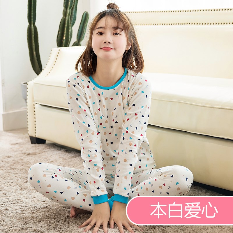 . Áo quần 13 học sinh trung học cơ sở 14 cô gái 15 tuổi 16 cô gái quần mùa thu cotton phù hợp với đồ lót.