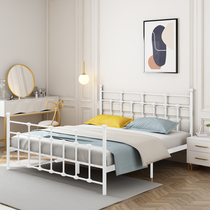 Iron bed 1 5 meters Jane Europe single double Children modern simple ins Wind Net red Nordic white iron frame iron bed