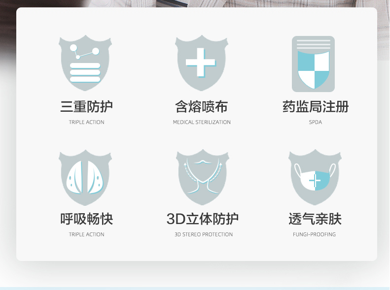 阿里健康大药房 可孚  一次性医用口罩 200只 图3