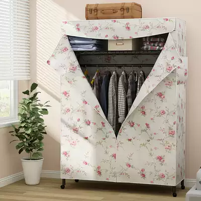 Simple wardrobe full steel frame Oxford cloth single double economy fully sealed home belt shoe rack assembly clothing storage cabinet