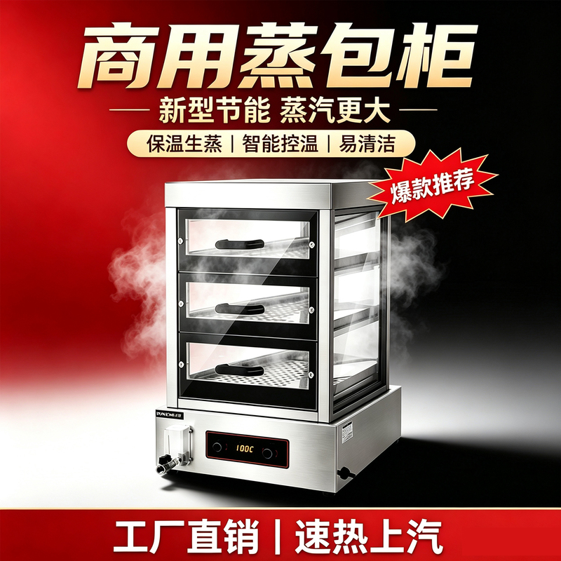 Three-Layer and Five-Layer Visible Cabinet Commercial Multi-Functional Steamed Bun Oven 304 Stainless Steel Multi-Layer Drawer-Type Intelligent Insulation Cabinet