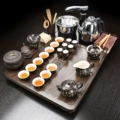 bàn trà inox mạ pvd Khay trà, bộ ấm trà, bộ hoàn chỉnh, ấm đun nước hoàn toàn tự động, bàn trà tích hợp, kỹ năng pha trà đơn giản tại nhà, trà biển nhỏ bàn trà mặt đá giá rẻ bàn trà đạo gỗ