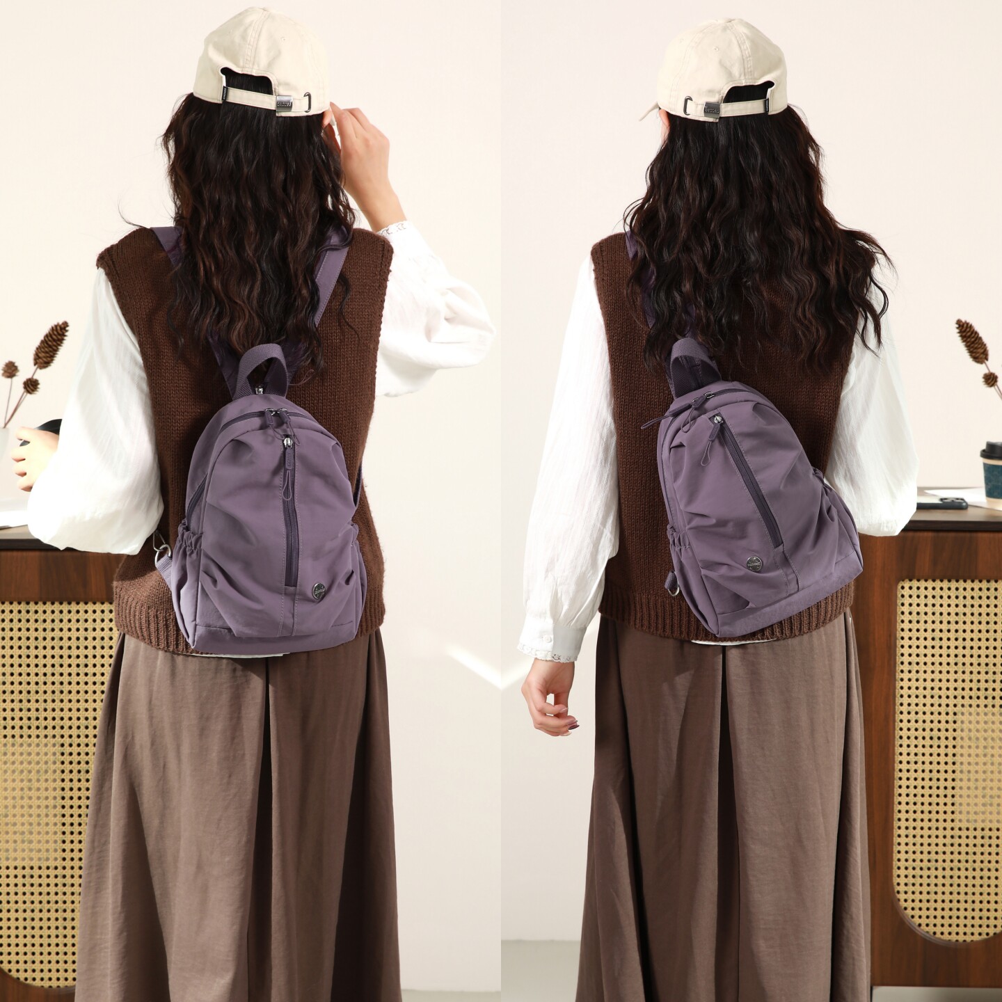 Mampson multifunctional dual-use chest bag small backpack