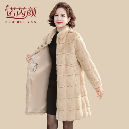 Пуховик для матери, бархатная демисезонная модная куртка, в западном стиле, увеличенная толщина, для среднего возраста