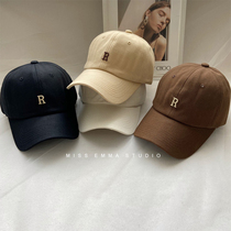 Cap children Han version Tidal Bending Eatery Duck Tongue Cap Mens Summer Sun Hat Fashion Card Its Color Ocean R Alphabet Baseball Cap