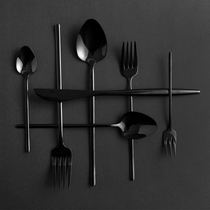 Korean long-handled spoon student portable chopsticks spoon tableware three-piece set of Western food knife and fork fruit fork coffee spoon