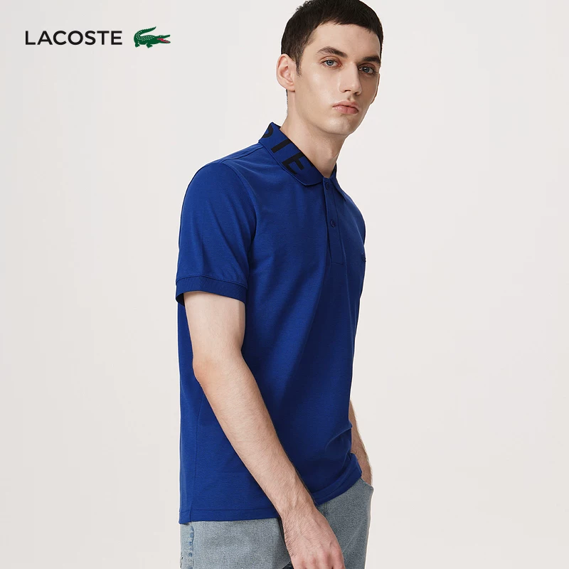 LACOSTE французский крокодил мужская polo с коротким рукавом контрастный цвет классический принт повседневная универсальная polo футболка | PH7647