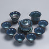 Lian Zong Jingdezhen Tianmu Glazed Jianzhan Kiln Transformed Jumping Knife Kung Fu Tea Set Ceramic Gift Customization