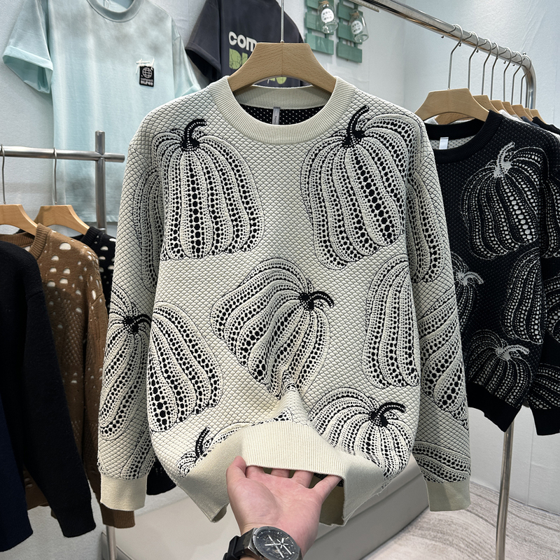 Autumn and Winter Thickened Sweaters, Trendy Men's Knitwear, Hollow-Out Knit Sweaters, High-End American-Style Men's Inner Wear