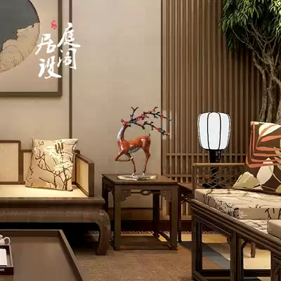 Rsemnia copper ornaments sika deer zhaicai home decoration living room wine cabinet zhaicai opening sika deer ornaments