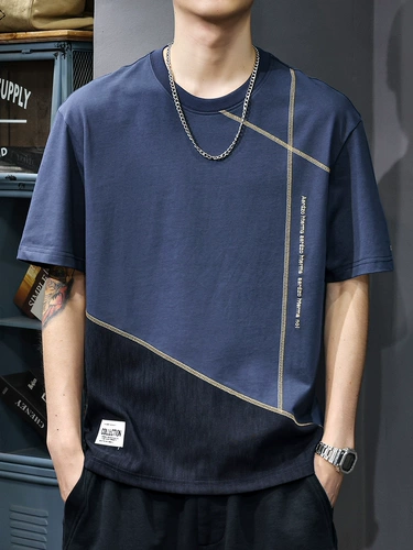 Дизайнерская хлопковая летняя футболка с коротким рукавом для отдыха, тренд сезона, оверсайз, короткий рукав