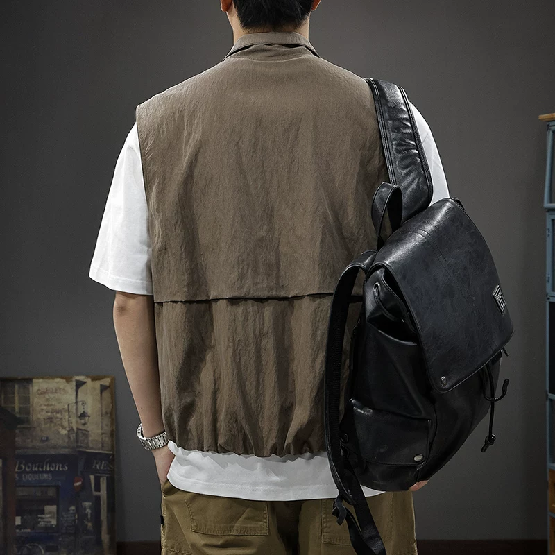 Retro spring thin vest for leisure, jacket, American style