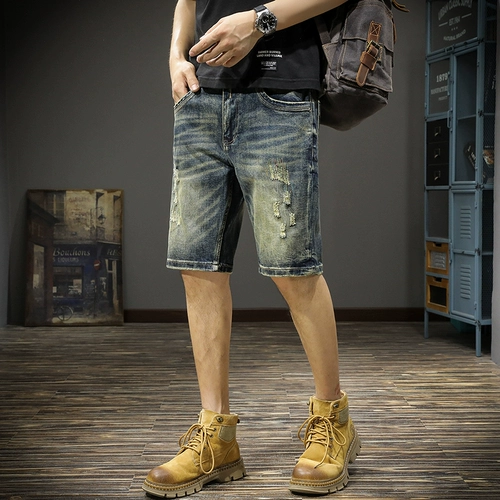 Летняя трендовая джинсовая юбка, шорты, мужские брендовые штаны для отдыха, свободный прямой крой