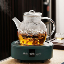 Electric pottery stove cooking teapot high temperature thick glass kettle large capacity steamed tea boiler black and white tea kettle