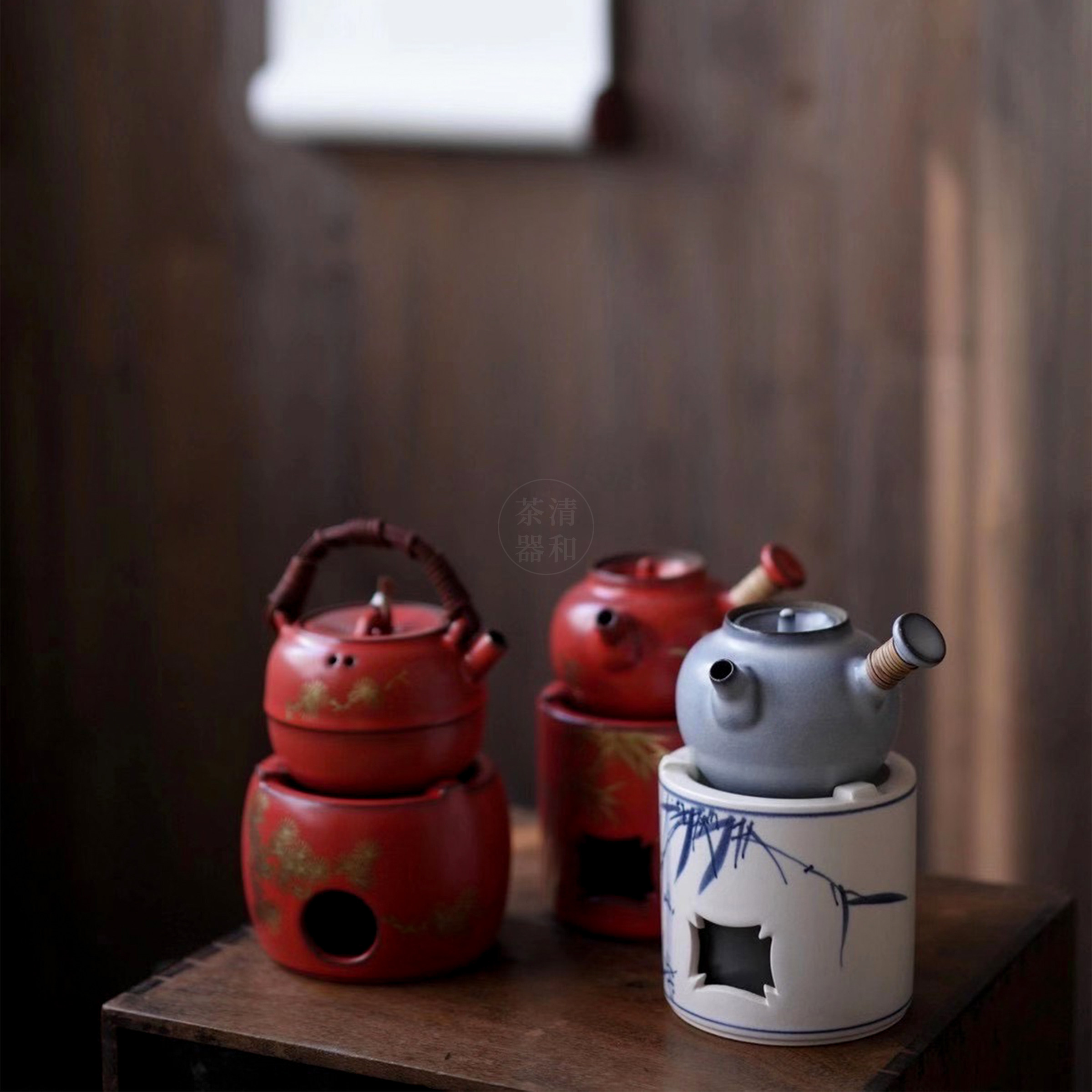 Jingdezhen Fanshan Temple Su Glazed Hawthorn Red Sketching Gold Alcohol Stove Cooking Tea Charcoal Stove Small Number Home Pottery Stove Burning Charcoal