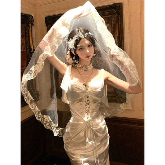 French high-end heavy industry fishbone dress