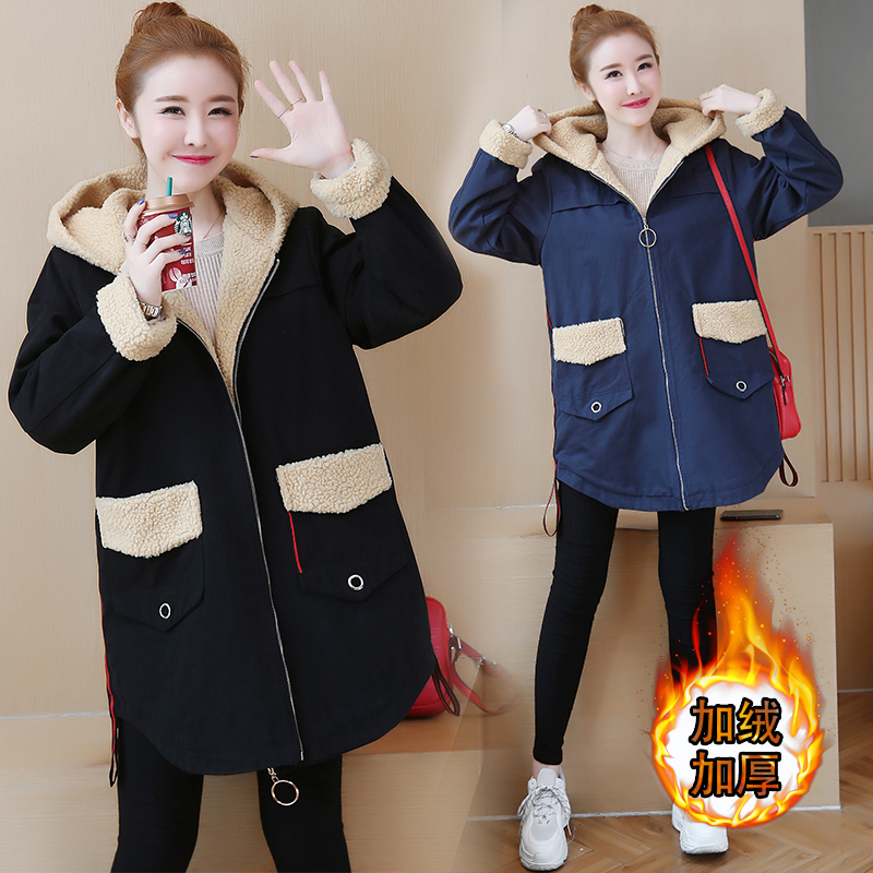 Large size women's dress jacket Fat younger sister Autumn winter clothes Fat mm2022 New autumn clothes 200 catty cotton clothes blouses