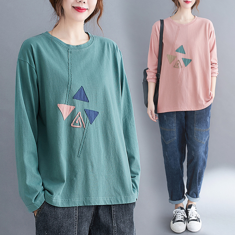 The new fat - mm loose shirt in spring and autumn 2023 - sleeved T - shirt is a thin - hundred - thin shirt