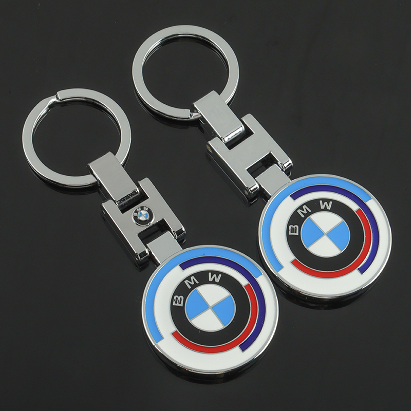 Enamel Double-Sided Bmw Car Logo Metal Keychain Couple Car Key Ring Chain Pendant Accessory