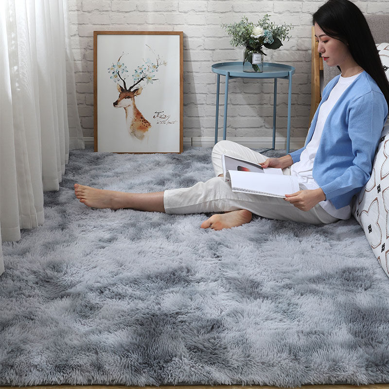 Carpet bedroom living room coffee table bedside girl's room full of Nordic ins plush net red carpet under the bed