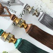 Eurostyle curtains hanging balls tied with ball straps tied rope home living room curtains decorative hanging ears flow SuNordic light and luxurious k-46