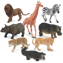 Beast European wild animal giraffe female lion lion Tiger rhino hippo crocodile zebra simulation model set