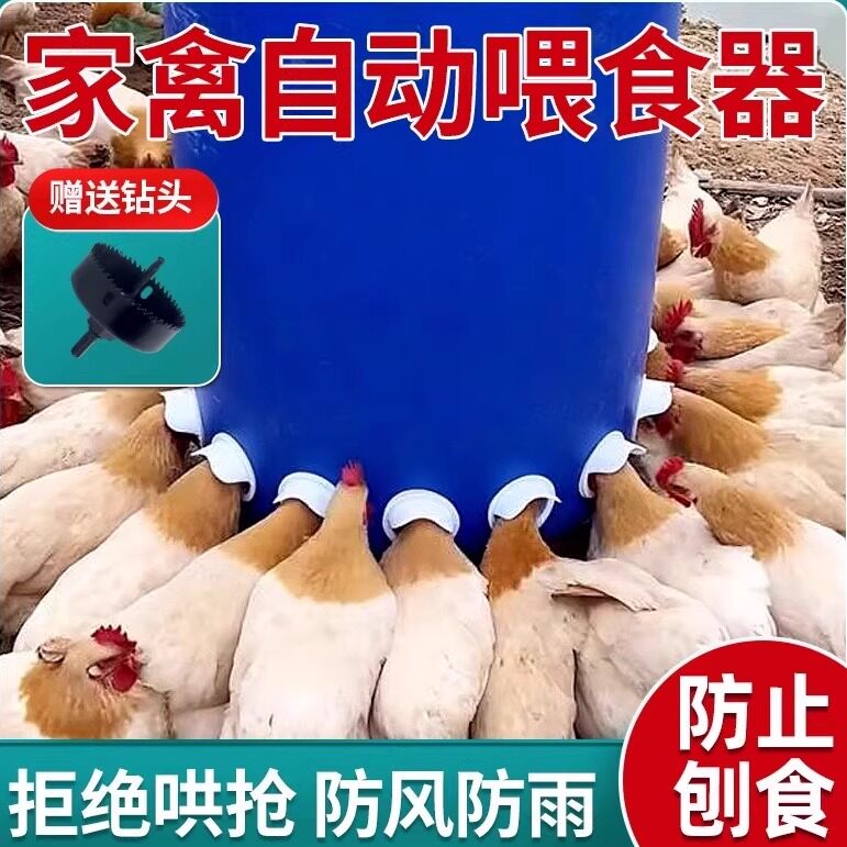 喂鸡自动下料器家禽喂鸡神器鸡食槽鸡饲料桶自动喂料器鸭鹅料槽