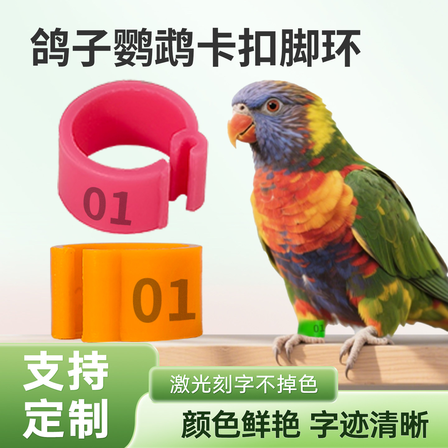 鸽子脚环记号信鸽足环鸽子活扣公母配对脚环鸽子专用腿环元宝鸽环