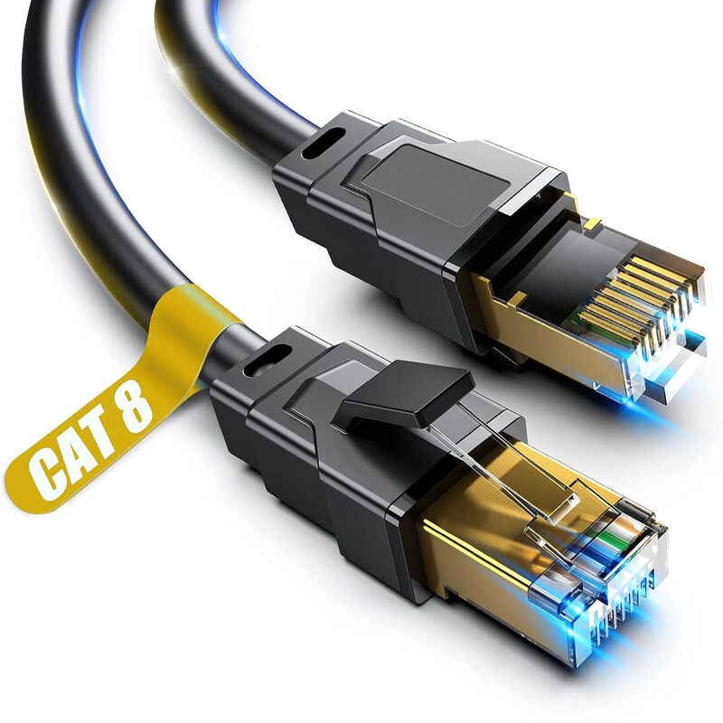 Black Category 8 Shielded Network Cable Cat8 Network Cable Ps4 Gaming Finished Product Jumper Cable Engineering Ethernet Cable
