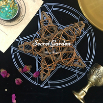 Rattan pentagram decorative protective ornaments soil element diameter 15cm