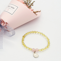 Wealth cat) Zhengcai partial wealth business customers good word-of-mouth yellow crystal powder pure silver natural crystal bracelet