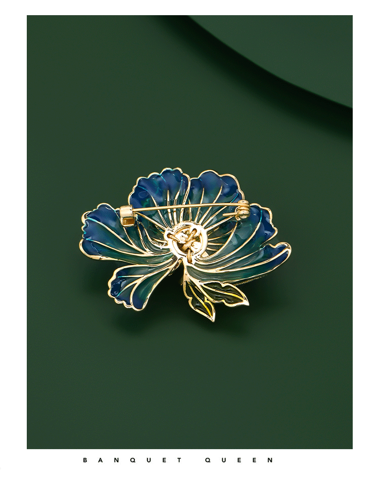 Classical Cloisonné Flower Brooch in Pink, High-End Women's Natural Freshwater Pearl Elegant Suit Pin, Luxurious and Grand