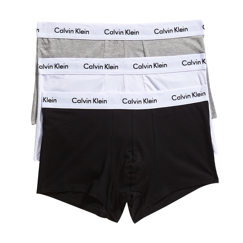 Black / White / Grey (Flat Angle)3 Strip packing   quality goods Calvin   Klein / CK American version man Boxer underwear cotton Four corners comfortable ventilation underpants