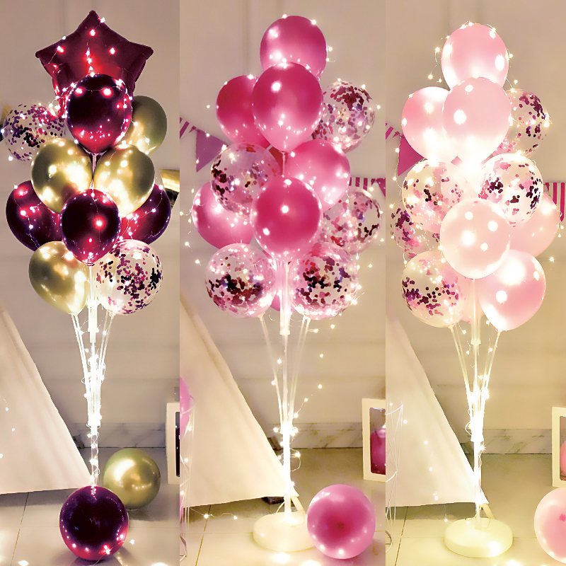 Luminous Ground Flying Birthday Balloon Table Hem Decoration Opening Week Anniversary Celebration Party Road Leading Scene Placement Girl