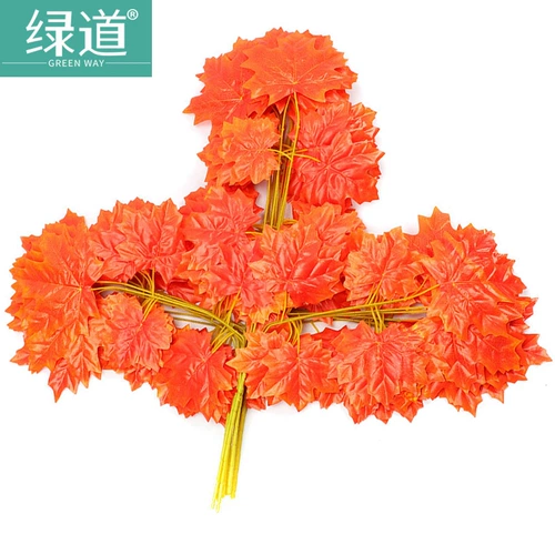 Имитационные ветви красные кленовые листья ротан