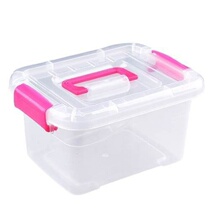 Portable thickened transparent storage box Plastic box Covered storage box Toy clothes finishing box 