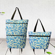 Trailer to buy a vegetable car small pull car home folding universal wheel silent wheel commercial Stair push market simple pull basket
