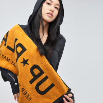 Sweating sports towel gym tide lengthened padded cotton yoga running sweat towel men and women Letter black couple