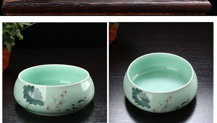 Old ceramic flower pot expressions using circular viewing vessel interior basin of lotus goldfish bowl lotus flower shallow expressions using water